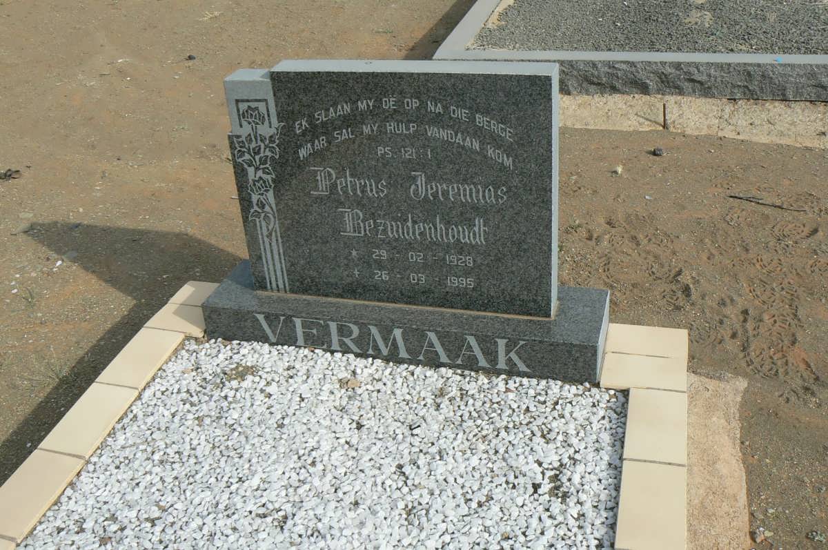 VERMAAK Petrus Jeremas Bezuidenhout 1928-1995