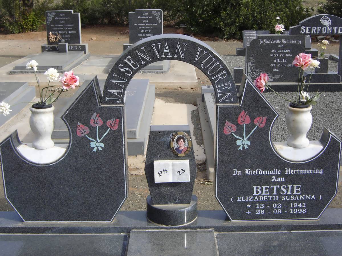 VUUREN Elizabeth Susanna, Janse van 1941-1998