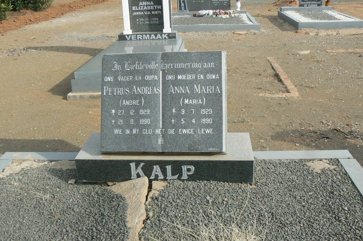 KALP Petrus Andreas 1929-1990 &amp; Anna Maria 1929-1990