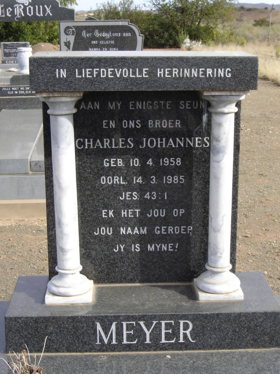 MEYER Charles Johannes 1958-1985