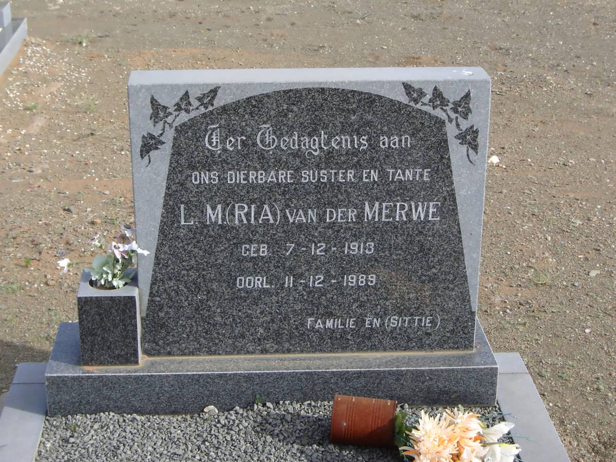 MERWE L.M., van der 1913-1989