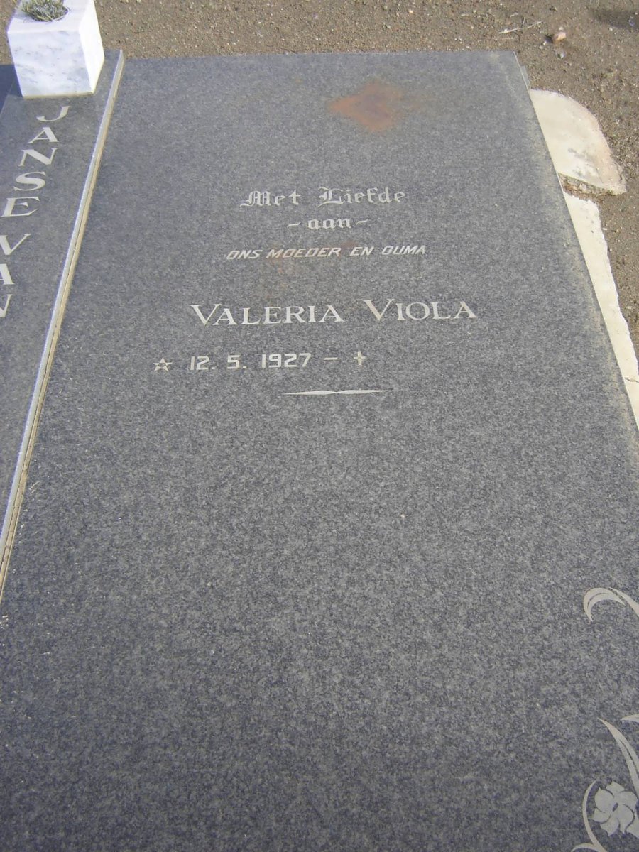 RENSBURG Valerie Viola, Janse van 1927-