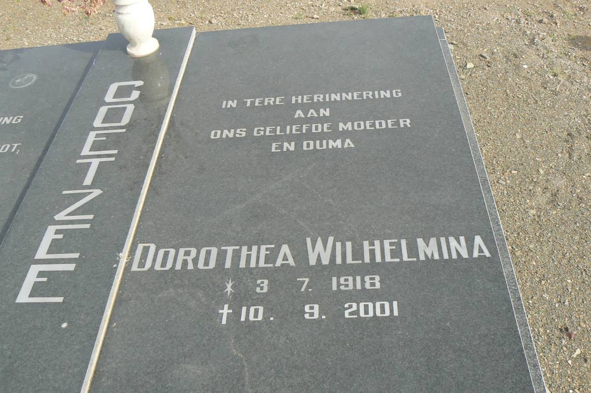 COETZEE Dorothea Wilhelmina 1918-2001