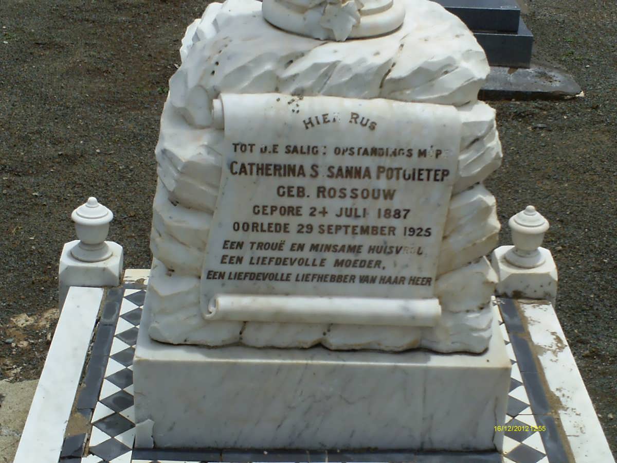 POTGIETER Catherina Susanna nee ROSSOUW 1887-1925