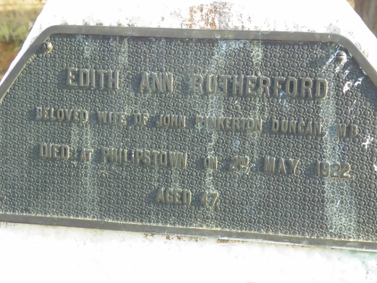 DUNCAN Edith Ann nee RUTHERFORD -1922
