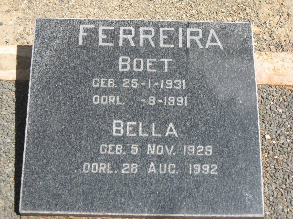 FERREIRA Boet 1931-1991 &amp; Bella 1929-1992