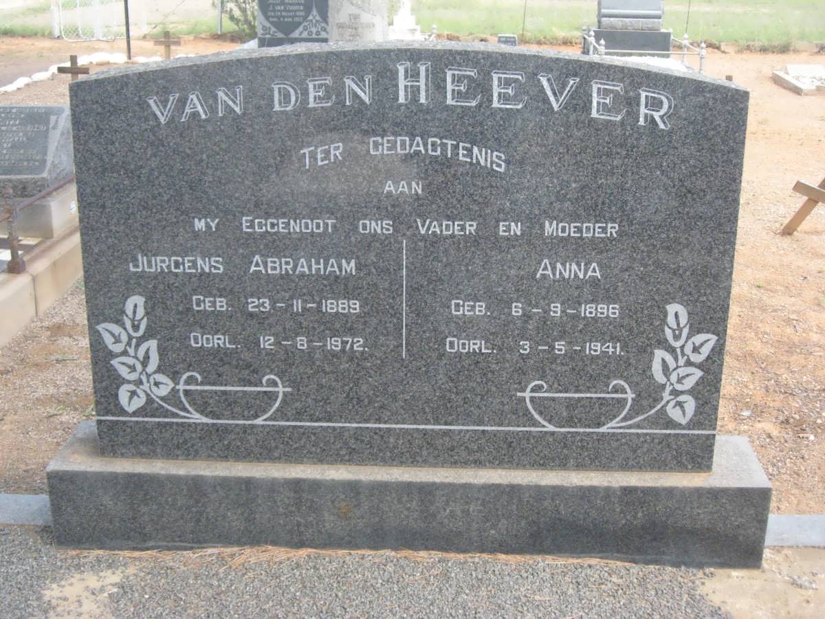 HEEVER Jurgens Abraham, van den 1889-1972 &amp; Anna 1896-1941
