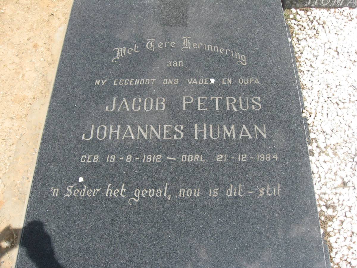 HUMAN Jacob Petrus Johannes 1912-1984