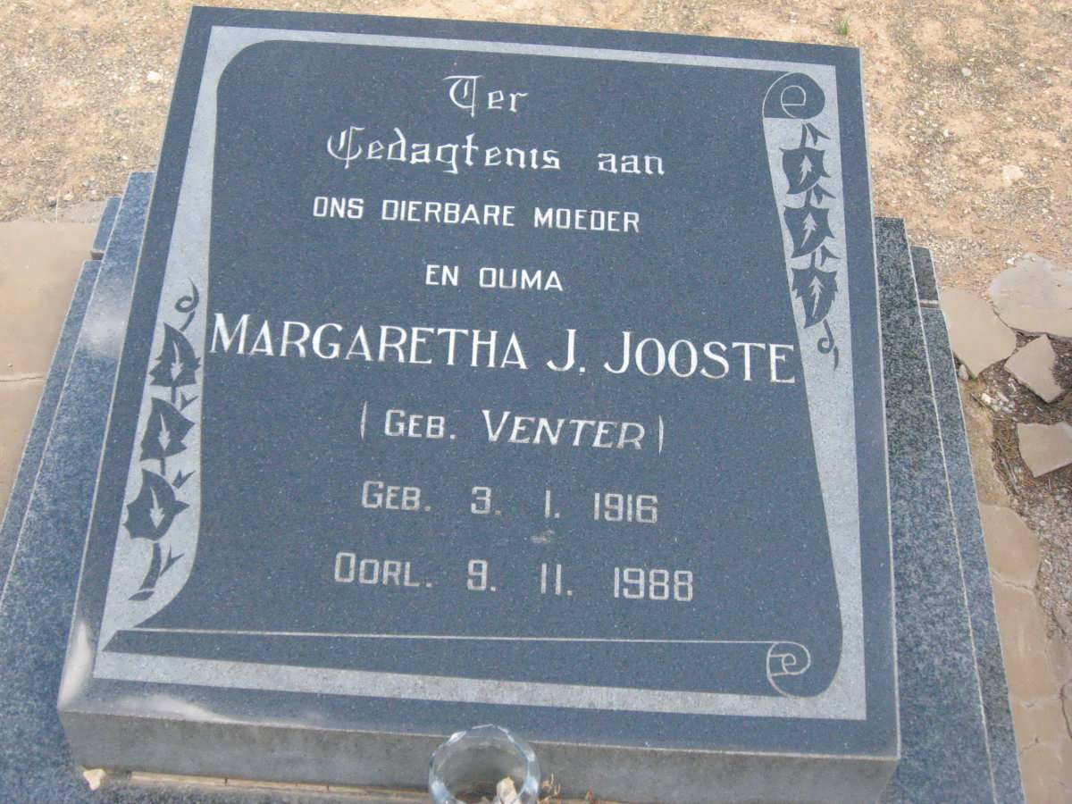 JOOSTE Margaretha J. nee VENTER 1916-1988