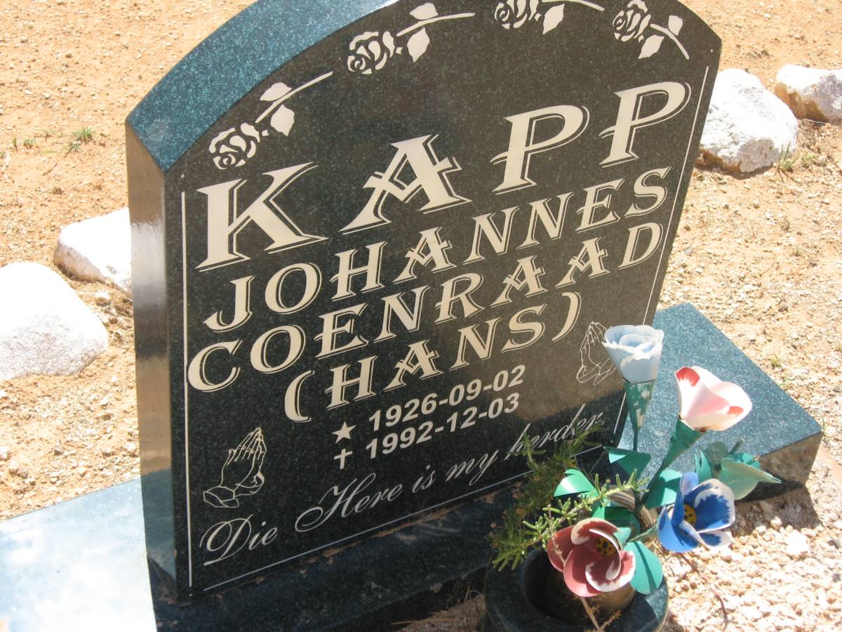 KAPP Johannes Coenraad 1926-1992