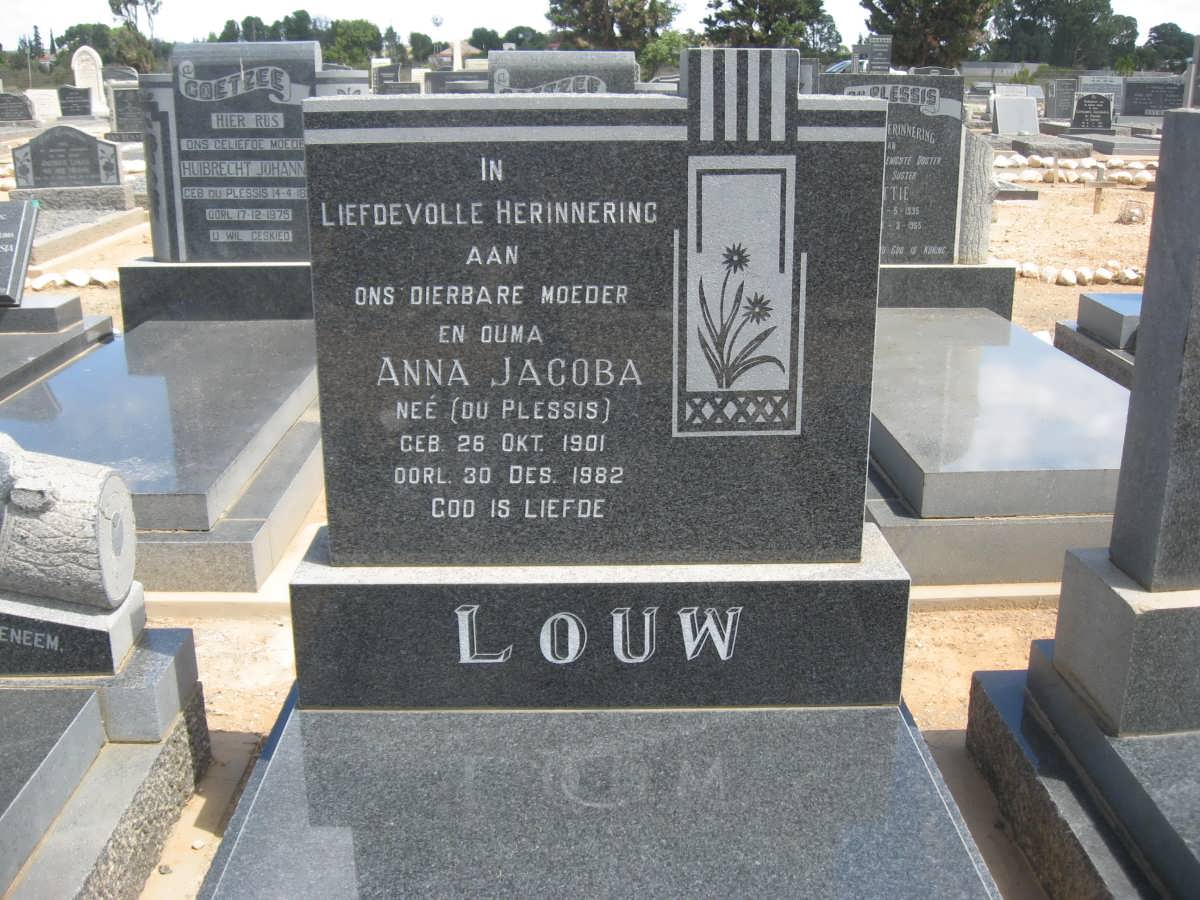 LOUW Anna Jacoba nee DU PLESSIS 1901-1982