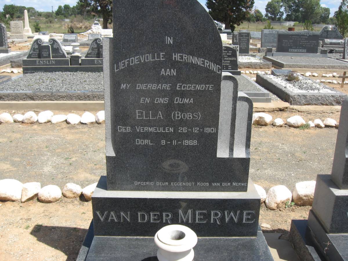 MERWE Ella, van der  nee VERMEULEN 1901-1968