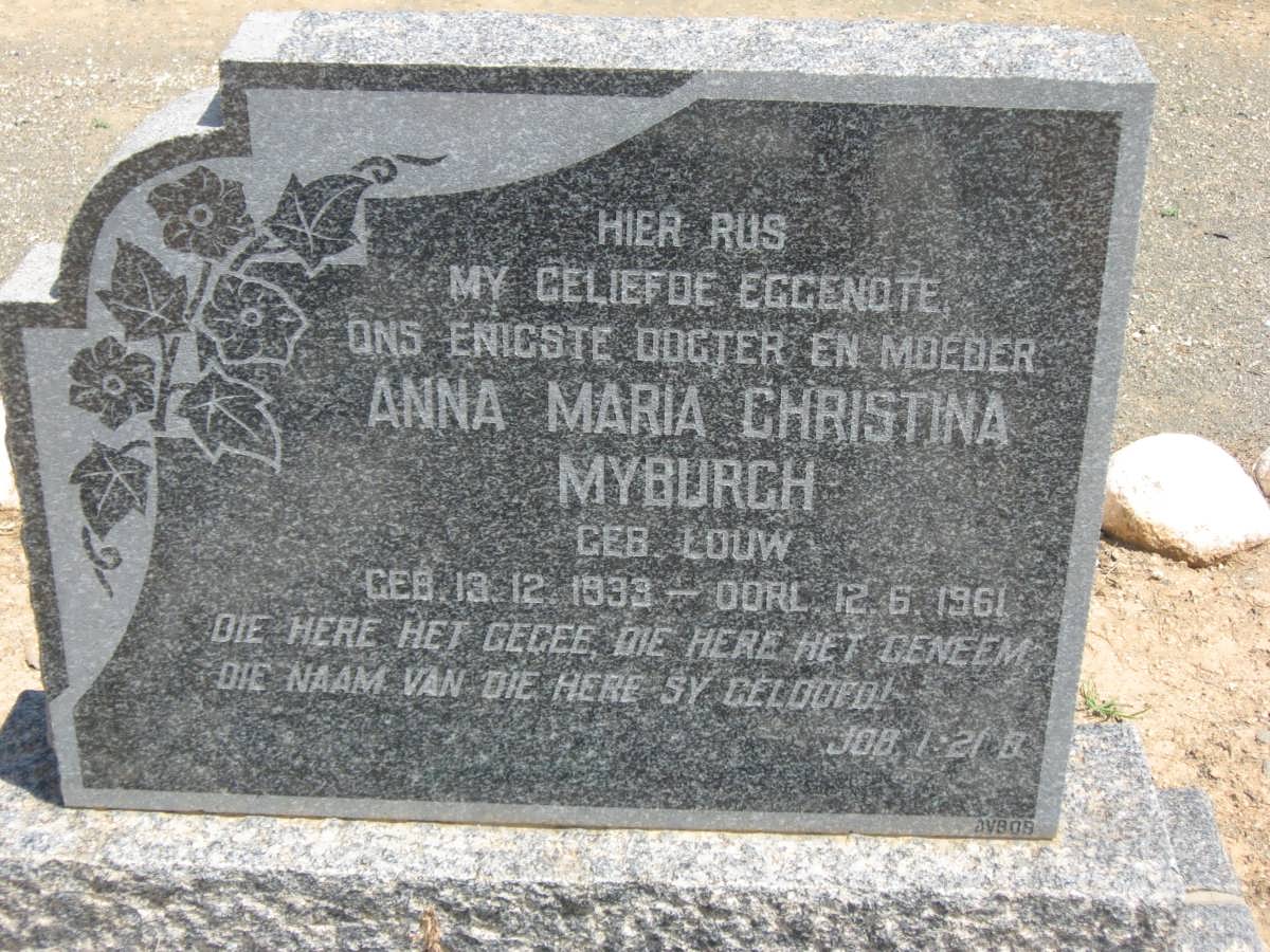 MYBURGH Anna Maria Christina nee LOUW 1933-1961