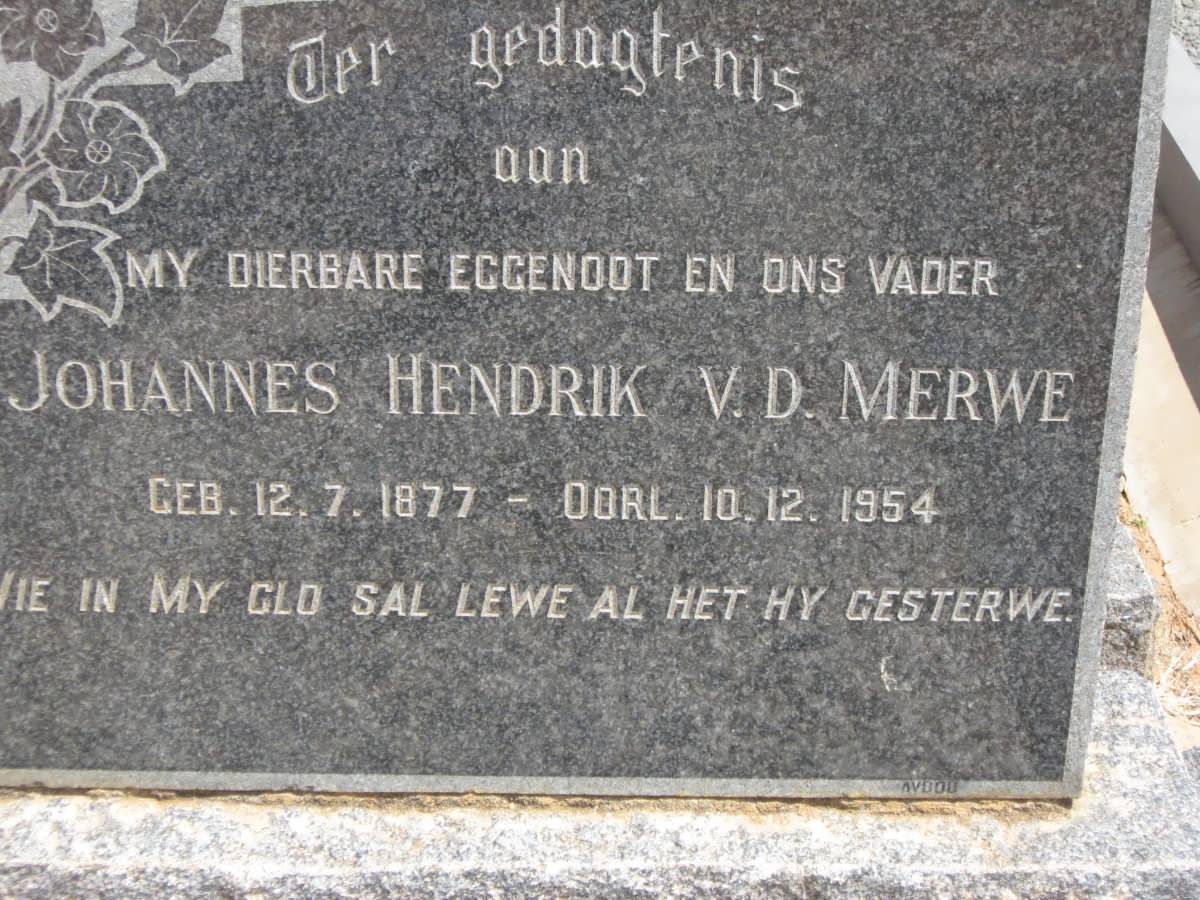 MERWE Johannes Hendrik, v.d. 1877-1954
