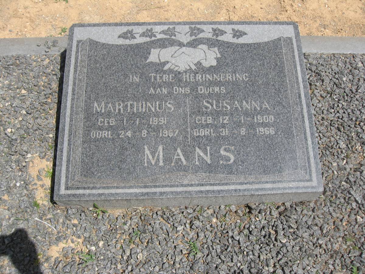 MANS Marthinus 1891-1967 &amp; Susanna 1900-1966