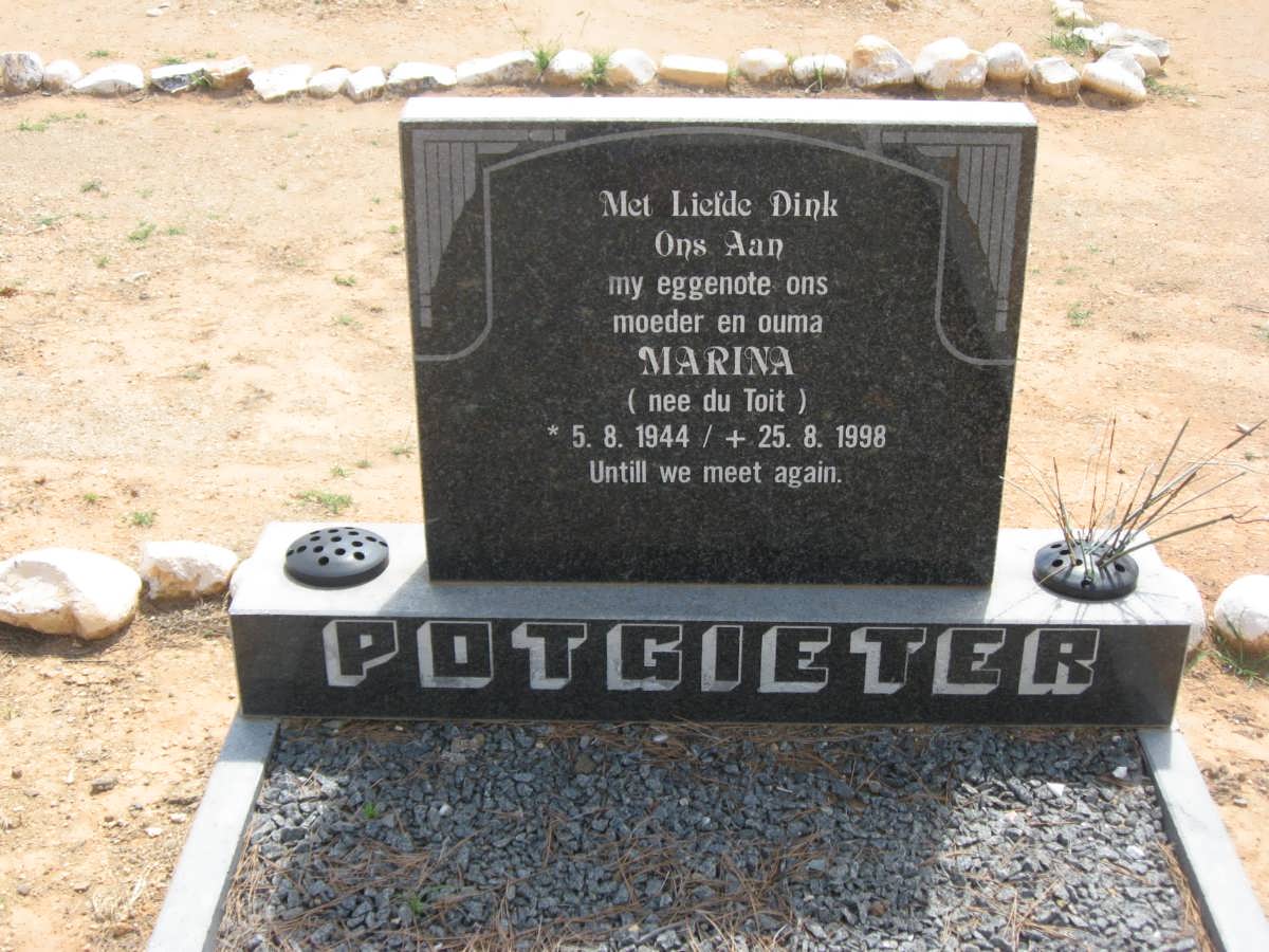 POTGIETER Marina nee DU TOIT 1944-1998