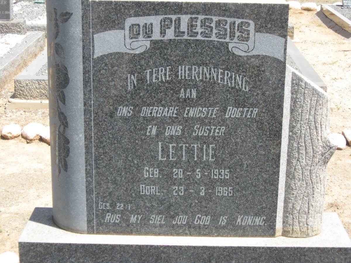 PLESSIS Lettie, du 1935-1965