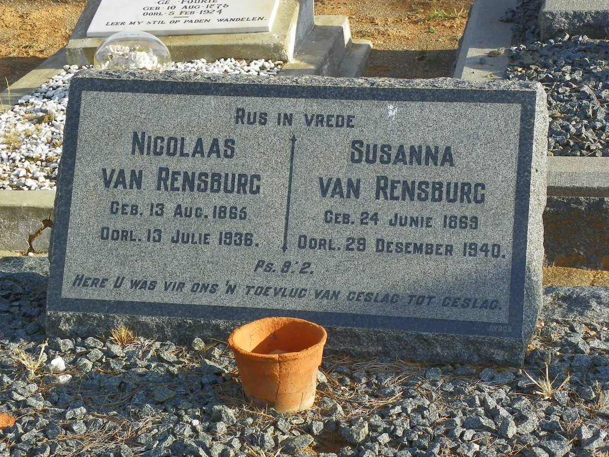 RENSBURG Nicolaas, van 1865-1936 &amp; Susanna 1869-1940