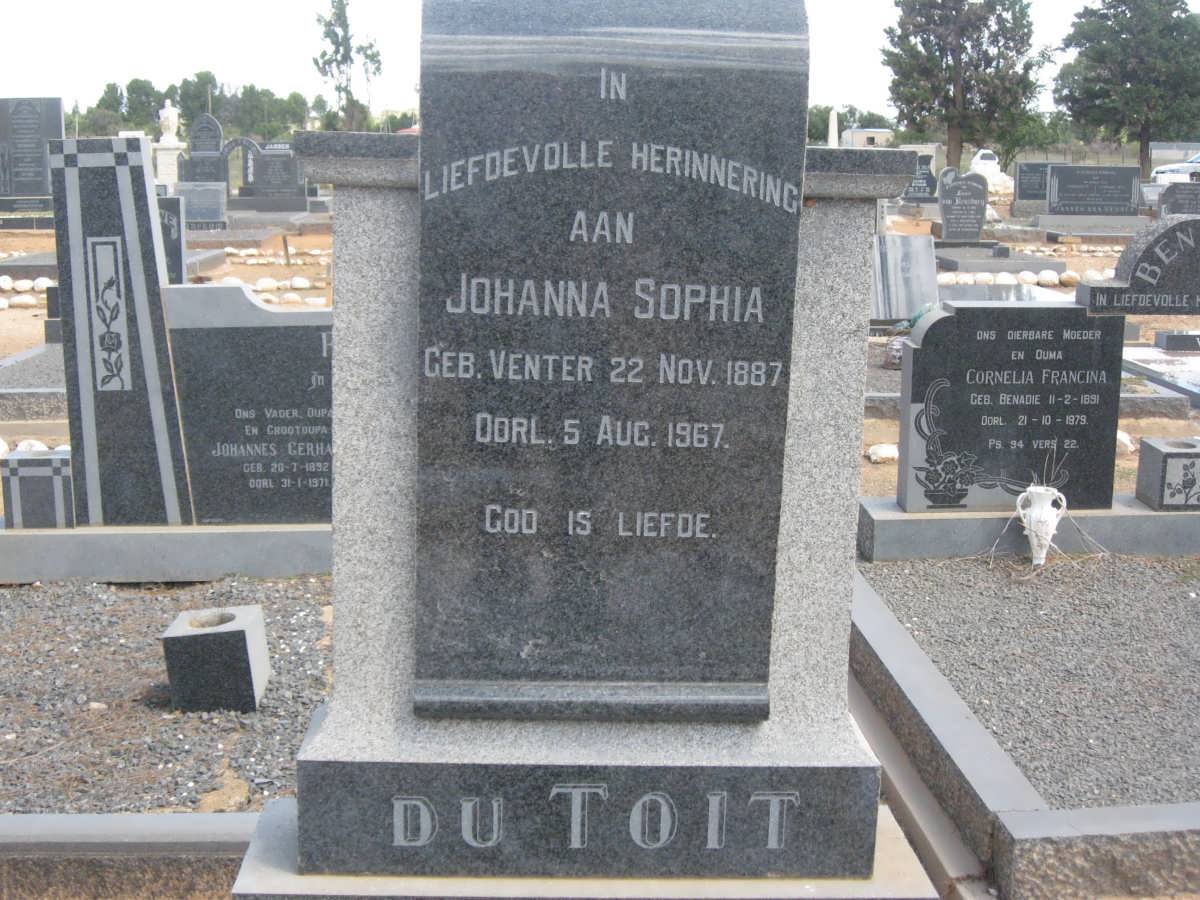 TOIT Johanna Sophia, du nee VENTER 1887-1967