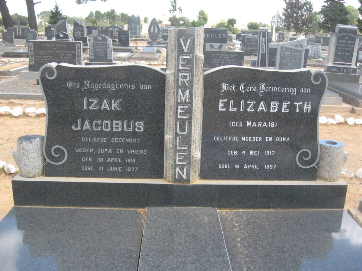 VERMEULEN Izak Jacobus 1918-1977 &amp; Elizabeth MARAIS 1917-1997