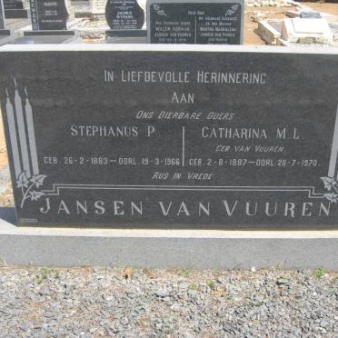 VUUREN Stephanus P., Jansen van 1883-1966 &amp; Catharina M.L. VAN VUUREN 1887-1970
