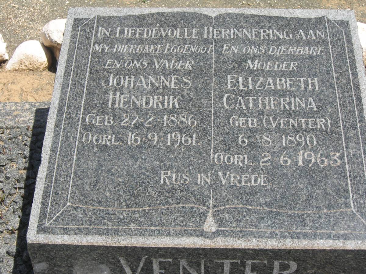 VENTER Johannes Hendrik 1886-1961 &amp; Elizabeth Catherina VENTER 1890-1963