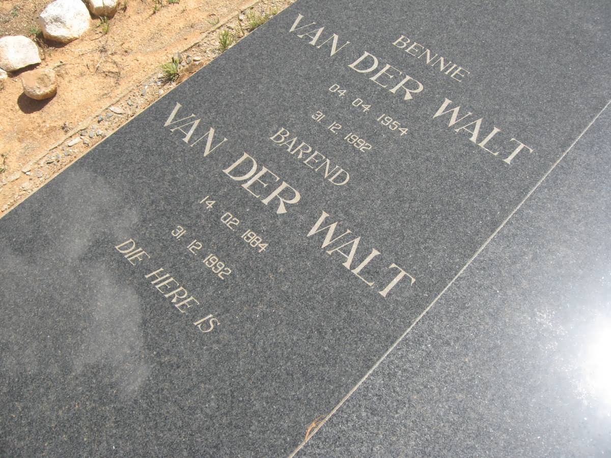 WALT Bennie, van der 1954-1992 :: VAN DER WALT Barend 1984-1992