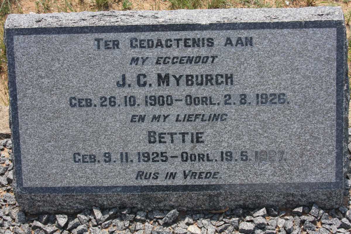 MYBURGH J.C. 1900-1926 :: MYBURGH Bettie 1925-1927