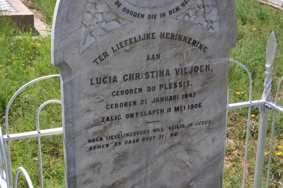 VILJOEN Lucia Christina nee DU PLESSIS 1847-1906