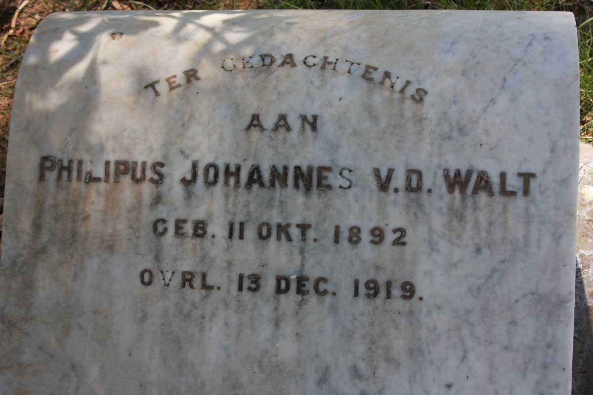 WALT Philipus Johannes, v.d. 1892-1919