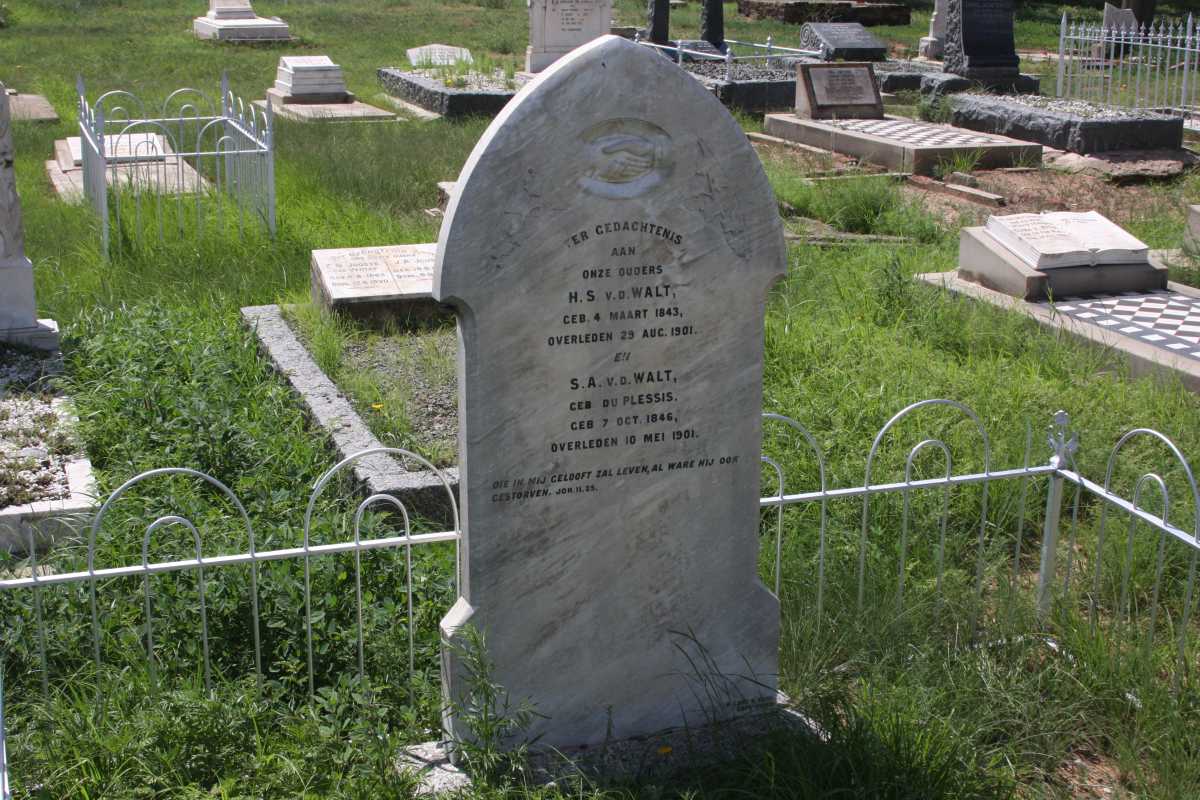 WALT H.S., v.d. 1843-1901 &amp; S.A. DU PLESSIS 1846-1901