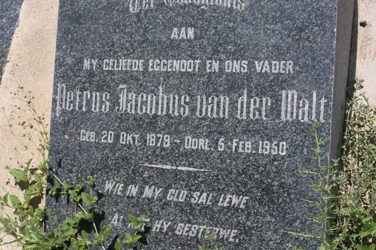WALT Petrus Jacobus, van der 1879-1950