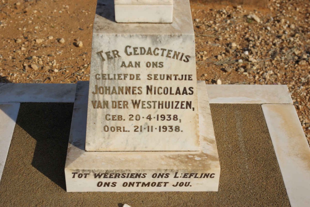 WESTHUIZEN Johannes Nicolaas, van der 1938-1938