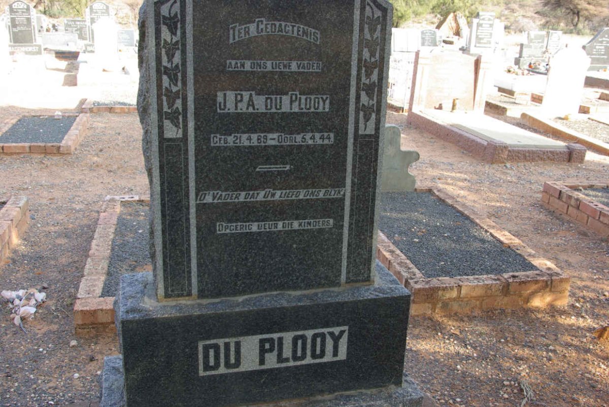 PLOOY J.P.A., du 1889-1944
