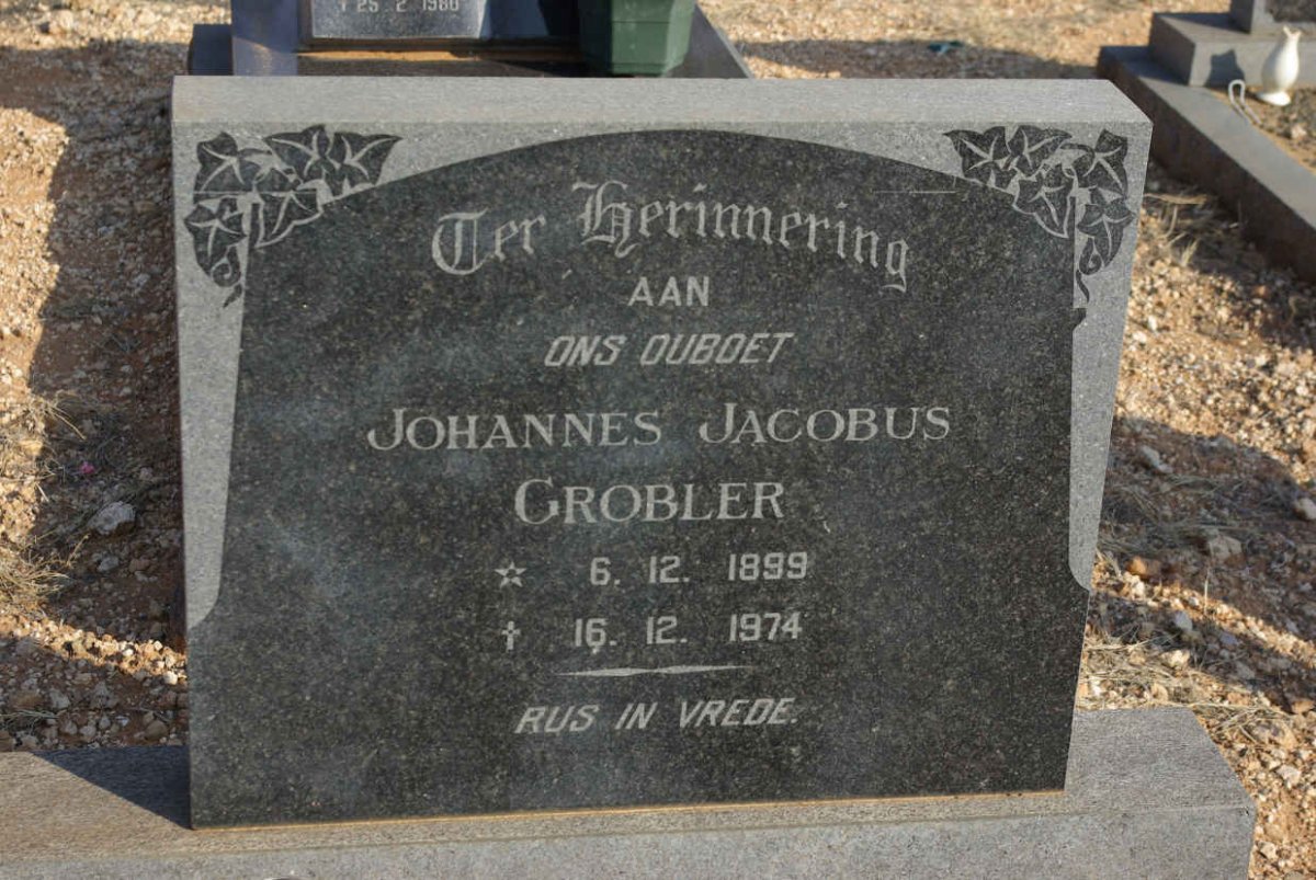 GROBLER Johannes Jacobus 1899-1974