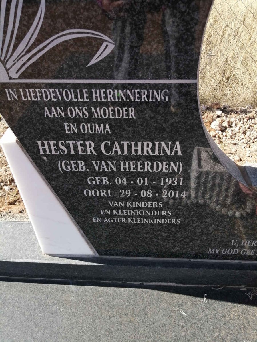 MERWE Jacobus Cornelius, van der 1930-2010 &amp; Hester Cathrina VAN HEERDEN 1931-2014