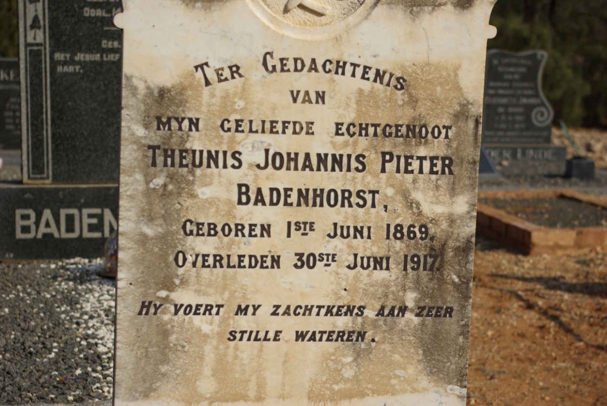 BADENHORST Theunis Johannis Pieter 1869-1917