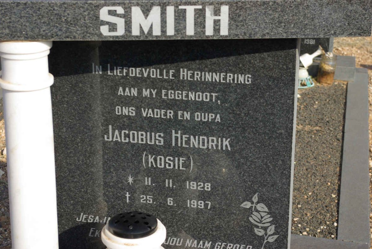 SMITH Jacobus Hendrik 1928-1997