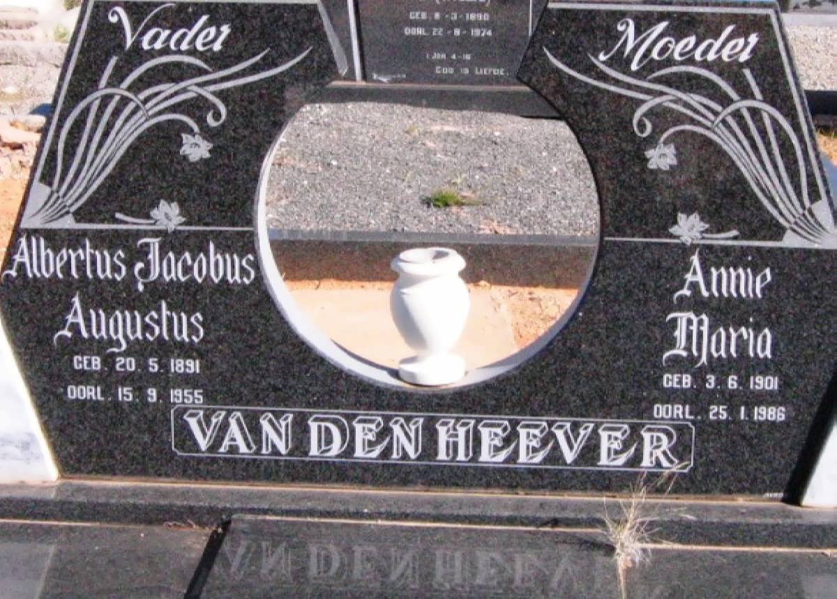 HEEVER Albertus Jacobus Augustus, van den 1891-1955 &amp; Annie Maria 1901-1986