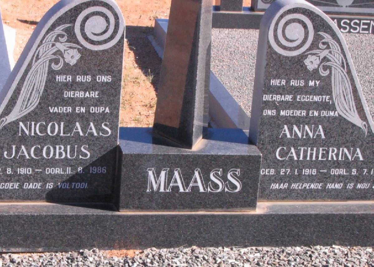 MAASS Nicolaas Jacobus 1910-1986 &amp; Anna Catherina 1916-1985