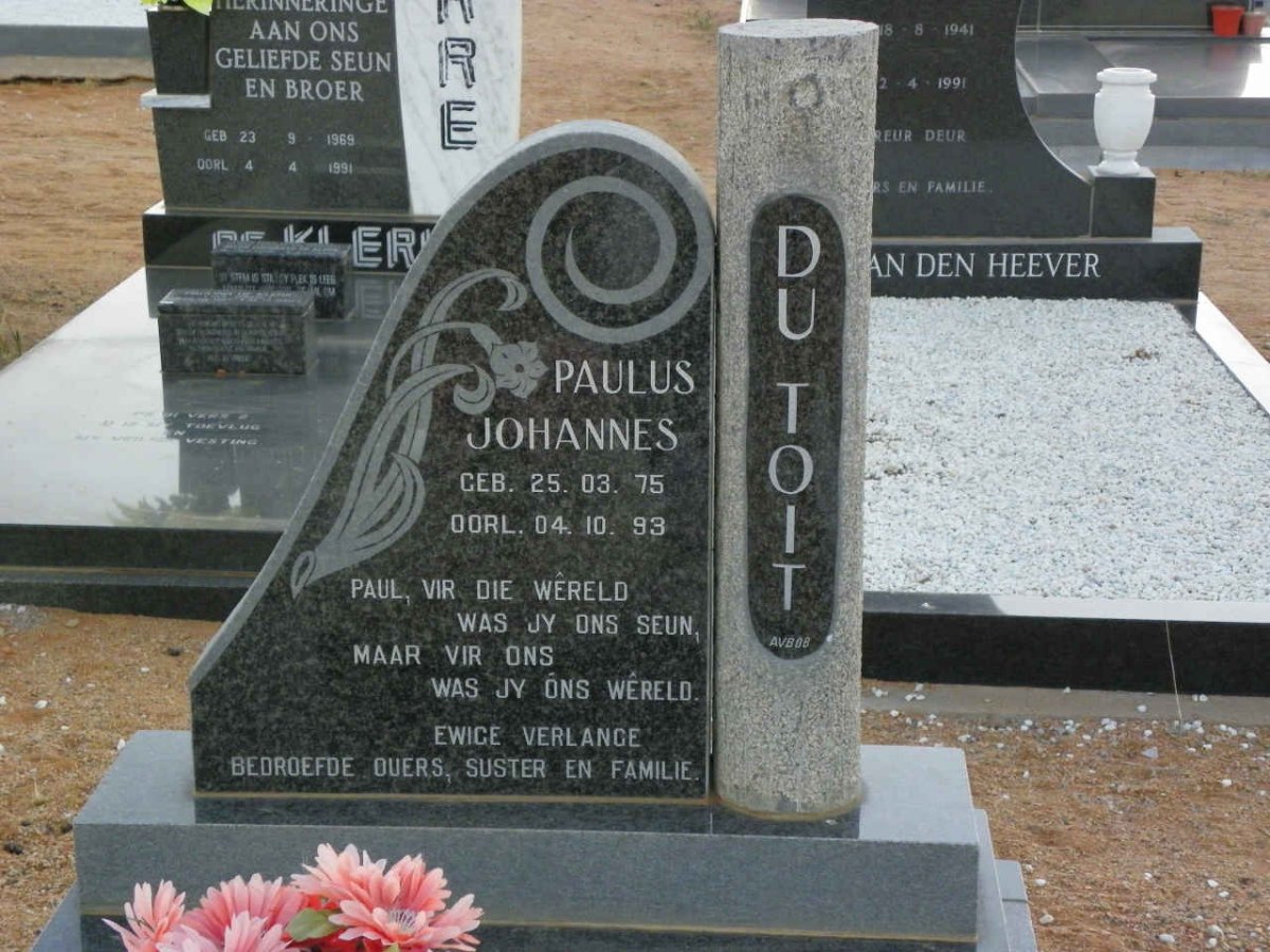 TOIT Paulus Johannes, du 1975-1993