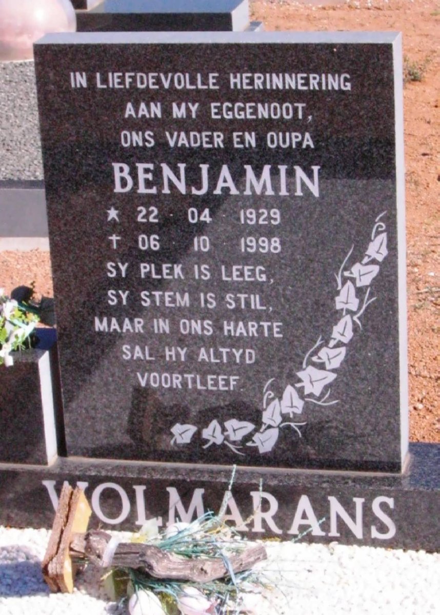 WOLMARANS Benjamin 1929-1998