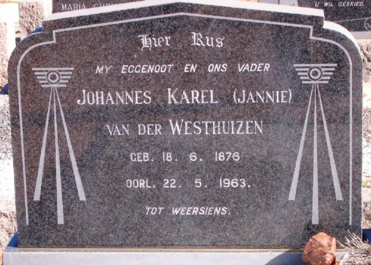 WESTHUIZEN Johannes Karel, van der 1876-1963