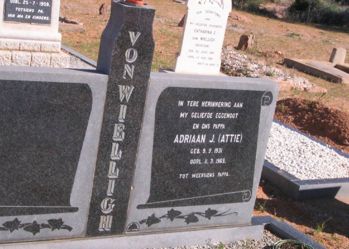 WIELLIGH Adriaan J., von 1931-1969