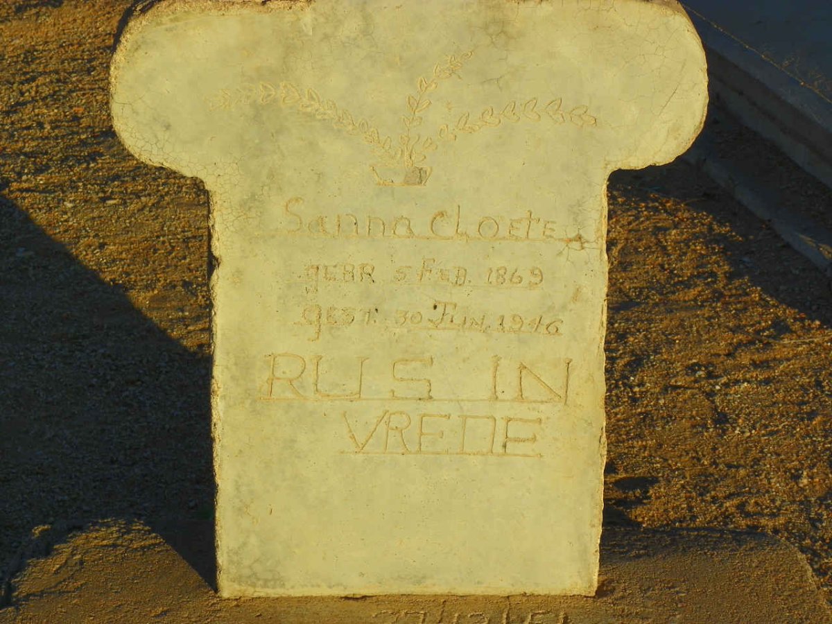 CLOETE Sanna 1869-1946