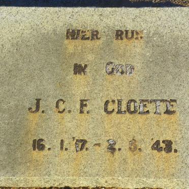 CLOETE J.C.F. 1917-1943