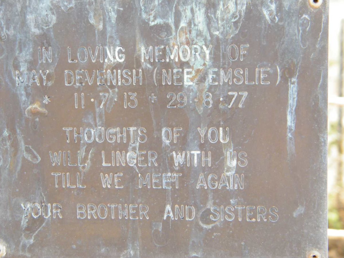 DEVENISH May nee EMSLIE 1913-1977