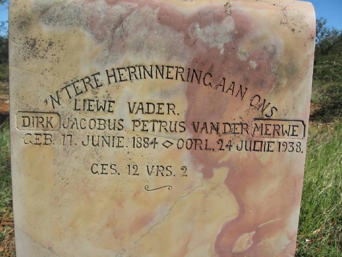 MERWE Dirk Jacobus Petrus, van der 1884-1938