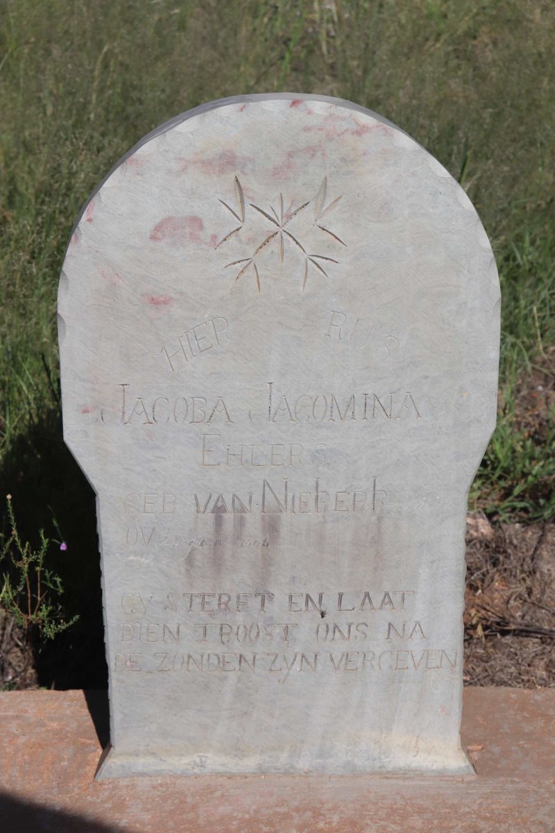 EHLERS Jacoba Jacomina nee VAN NIEKERK 1871-1904