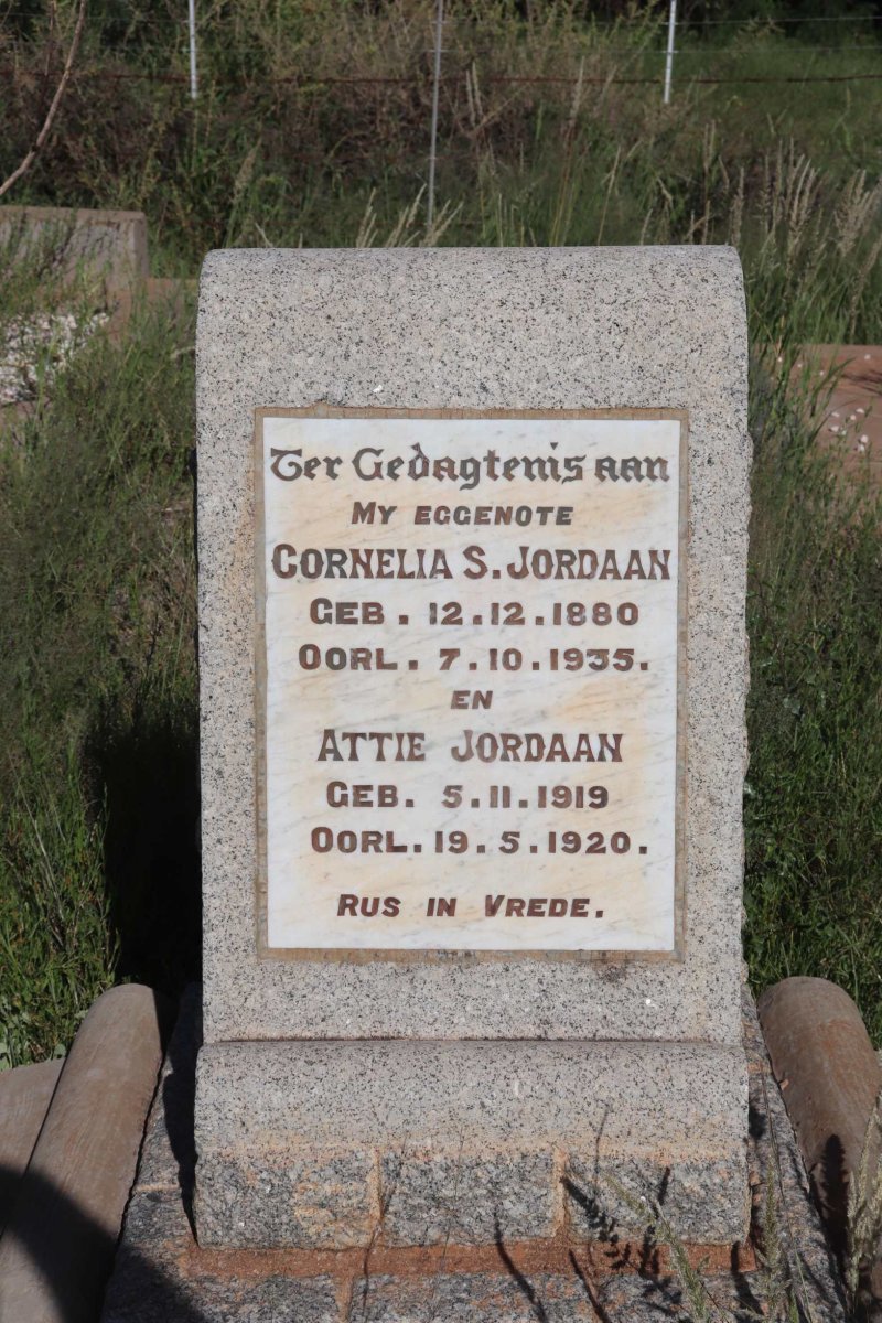 JORDAAN Cornelia S. 1880-1935 :: JORDAAN Attie 1919-1920